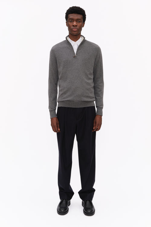 Mr Fenchurch Half Zip - Granite Marl